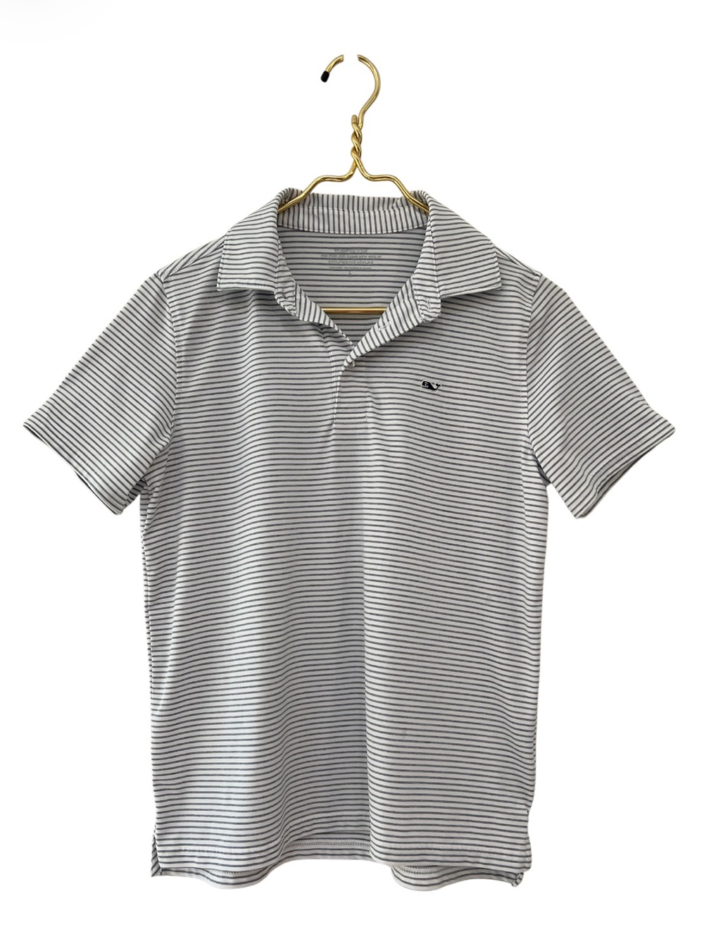 Vineyard Vines Boys’ Bradley Stripe Sankaty Performance Polo Size L